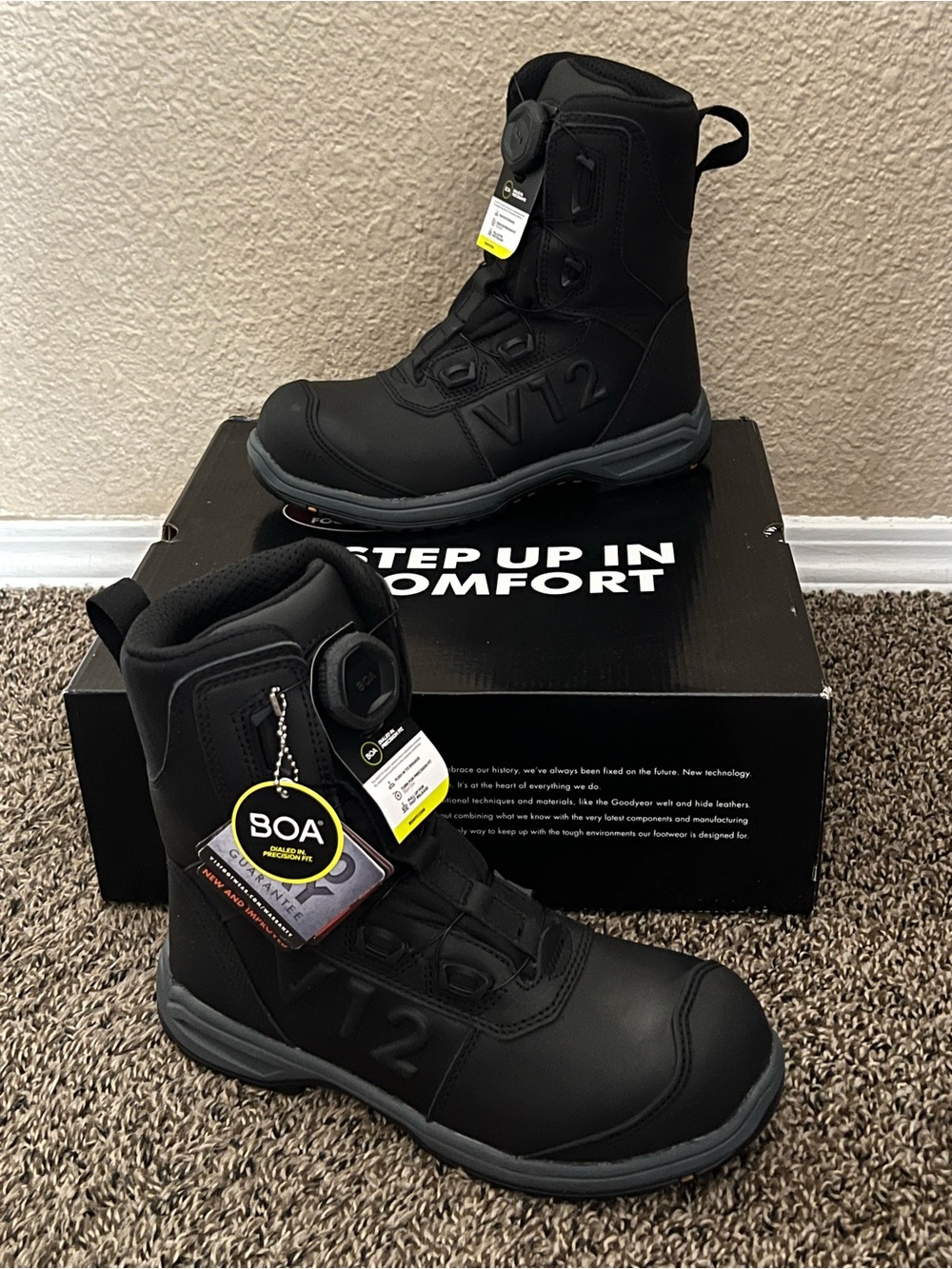 Valiant V12 Vanguard IGS Model Women’s Boots Black Color Size- 7